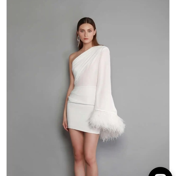 Bronx and Banco Dresses & Skirts - Bronx And Banco Fire Blanc One-Shoulder Mini Dress